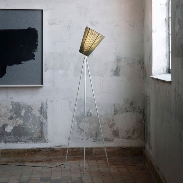 Stojacie Lampa Northern, Oslo Wood, stmievateľné, Zelená, Obývacia izba, Tkanina / Textil, Dizajnový