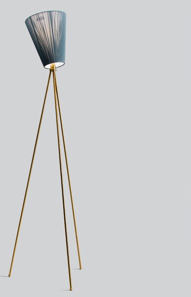 Stojacie Lampa Northern, Oslo Wood, stmievateľné, Zlatá / Mosadz, Obývacia izba, Tkanina / Textil, Dizajnový