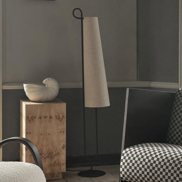 Stojacie Lampa ferm LIVING, Ancora, Čierna, Obývacia izba, Kov, Dizajnový
