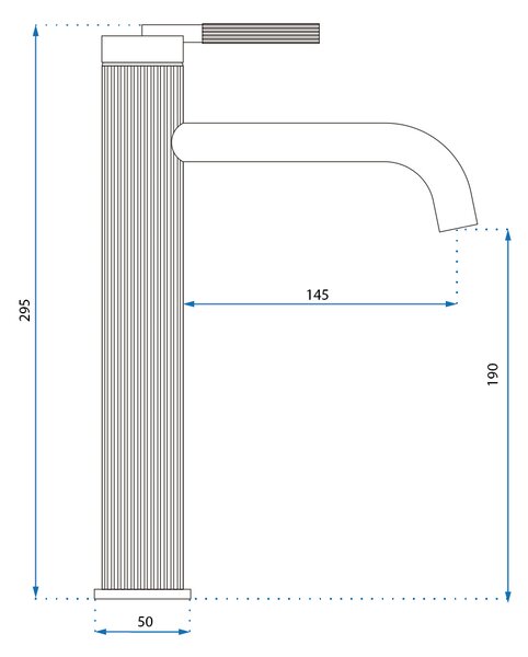 Rea Argon, vysoká umývadlová batéria h-295, brúsená oceľ, REA-B6450