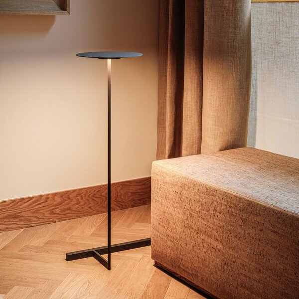 Stojacie Lampa Vibia, Flat, stmievateľné, Čierna, Obývacia izba, Kov, Škandinávsky