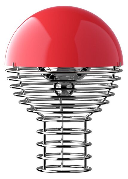 Stolové Lampa Verpan, Wire, stmievateľné, Červená, Obývacia izba, Ušľachtilá oceľ, Dizajnový