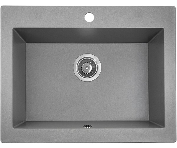 Laveo Komodo, 1-komorový granitový drez 586x490x221 mm, šedá, LAV-SBK_510A