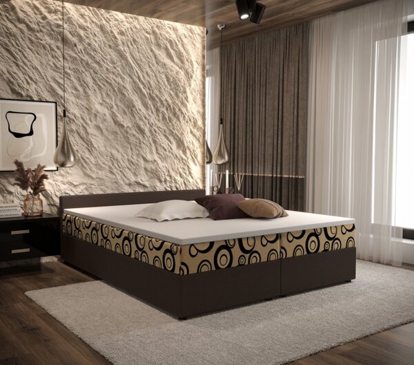 Čalúnená manželská posteľ JURAJ - 140x200, hnedá