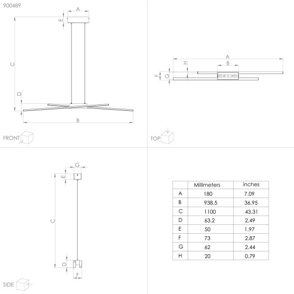 Eglo 900489 - LED Stmievateľný luster na lanku PANAGRIA 2xLED/13W/230V