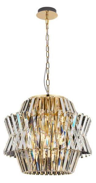Krištáľový luster na reťazi CROWN 12xE14/40W/230V zlatá