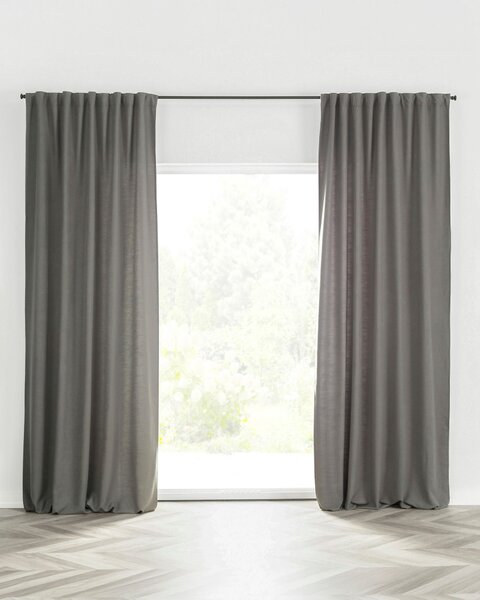 Záves BASIC s navliekacou riasiacou páskou 140x280 cm tmavosivy 1 ks