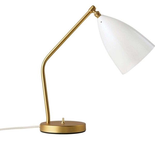 Gräshoppa Stolová Lampa Glossy Alabaster White/Brass