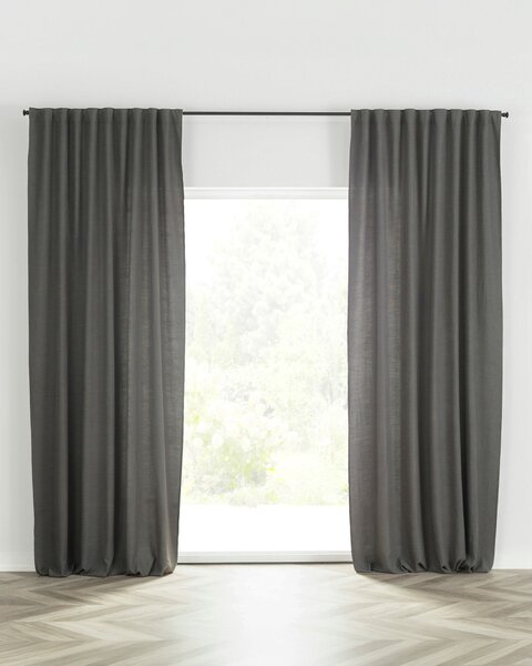 Záves BASIC s navliekacou riasiacou páskou 140x280 cm bridlicovo sivy 1 ks