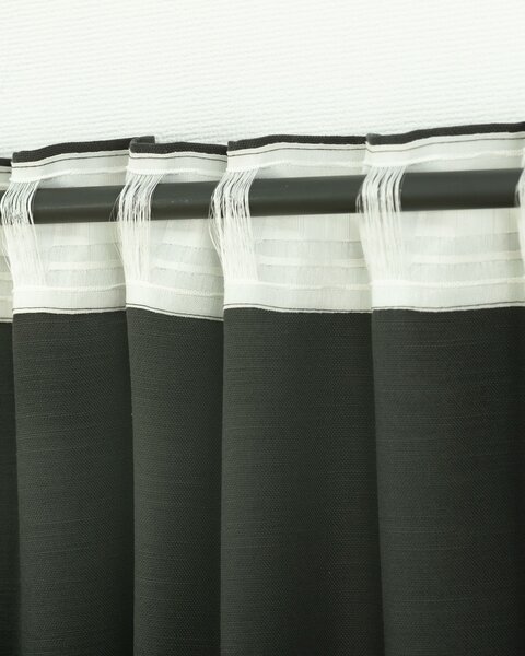 Záves BASIC s navliekacou riasiacou páskou 140x280 cm antracitový 1 ks