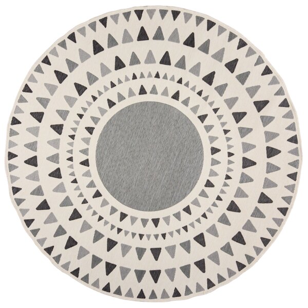 Flair Rugs koberce Kusový koberec Dauntless Shadow Rays Grey – na von aj na doma - 160x160 (priemer) kruh cm