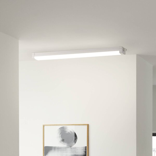 Nordlux LED senzorové svetelné lišty Burbank IP65 plast, 90 cm, 4 000 K, Biela / opálová, Chodba, Plast, Stropné svetlo