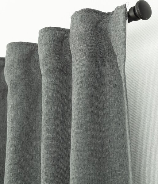 Záves BASIC s navliekacou riasiacou páskou 140x300 cm sivý denim 1 ks