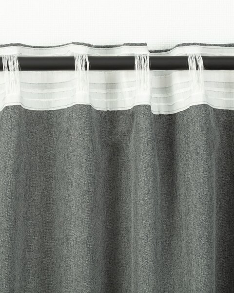 Záves BASIC s navliekacou riasiacou páskou 140x300 cm sivý denim 1 ks