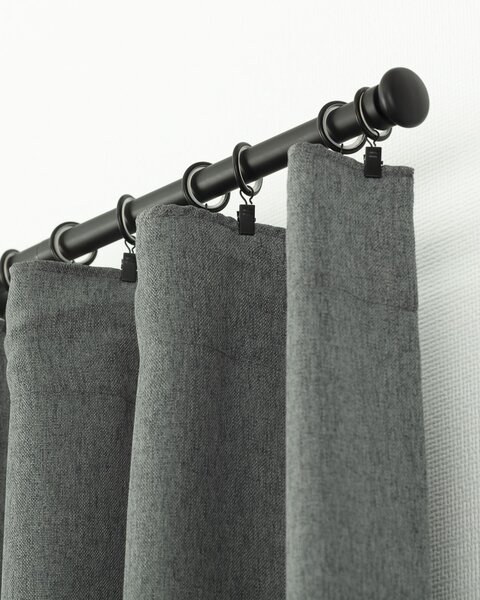 Záves BASIC s navliekacou riasiacou páskou 140x300 cm sivý denim 1 ks