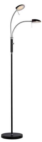 Stojacie Lampa Halo Design, stmievateľné, Čierna, Obývacia izba, Kov