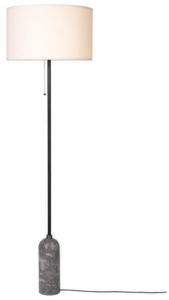 Stojacie Lampa GUBI, stmievateľné, Sivá, Obývacia izba, Mramor