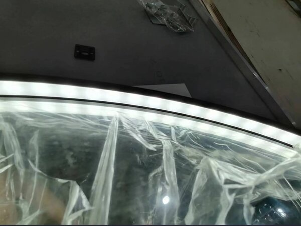 Erga Charlotte, okrúhle LED zrkadlo 80cm, čierny kovový rám, 1840 lm, 6500K, predné bočné osvetlenie, ERG-V01-204-8080-BK