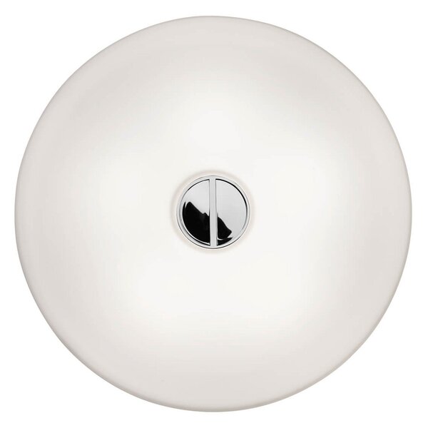 Stropné Lampa FLOS, BUTTON, stmievateľné, Biela, Obývacia izba, Sklo, Dizajnový