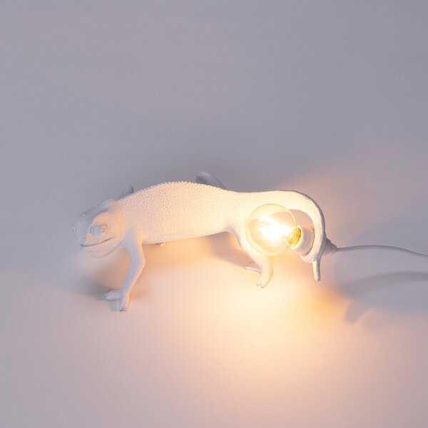 Stolové Lampa SELETTI, Chameleon Lamp Going Up, Biela, Obývacia izba, Plast, Dizajnový