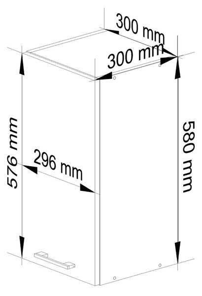Ak furniture Kuchynská skrinka Olivia W 30 cm - biela závesná