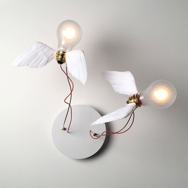 Stropné Lampa Ingo Maurer, Lucellino Doppio, stmievateľné, Biela, Obývacia izba, Dizajnový
