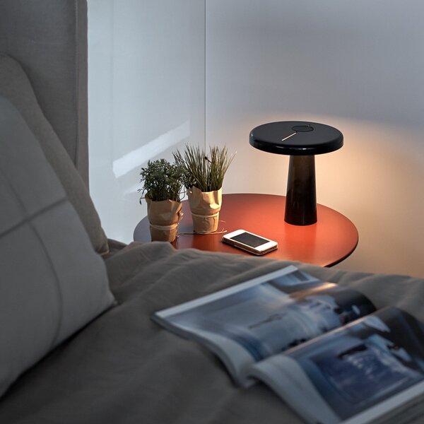 Stolové Lampa Martinelli Luce, Hoop, Čierna, Pracovňa, Plast, Dizajnový