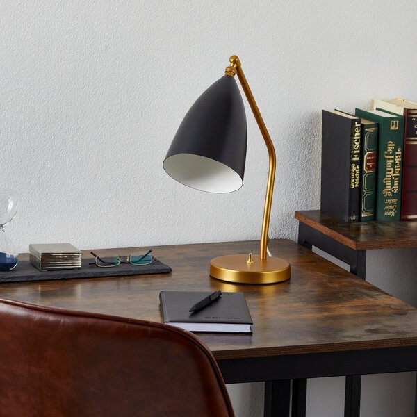 Stolové Lampa GUBI, Gräshoppa, Čierna, Obývacia izba, Kov, Dizajnový