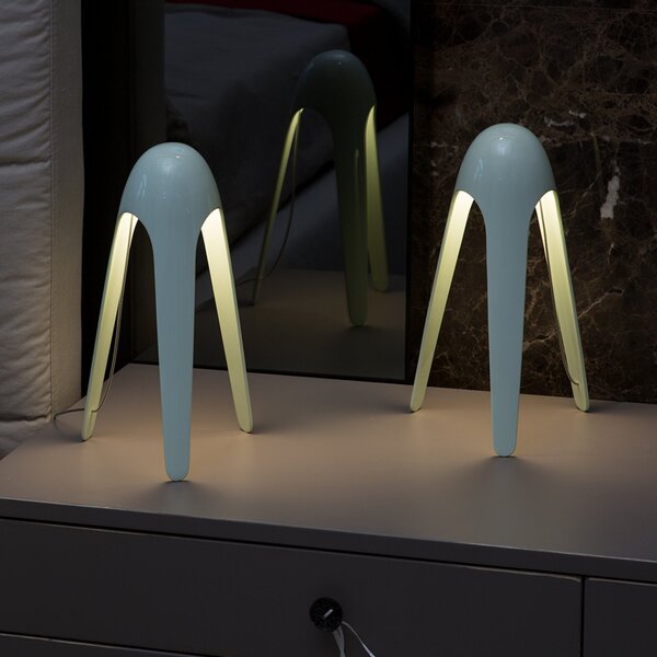 Stolové Lampa Martinelli Luce, Cyborg, Modrá, Obývacia izba, Kov, Dizajnový