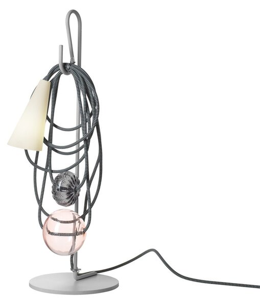 Stolové Lampa Foscarini, Filo, Sivá, Obývacia izba, Kov, Dizajnový