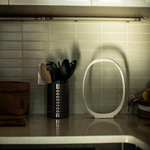 Stolové Lampa Foscarini, Anisha, stmievateľné, Biela, Obývacia izba, Plast, Dizajnový