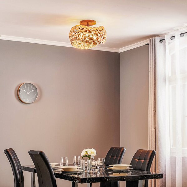 Schuller Valencia Narisa LED stropné svietidlo, Ø 46 cm, ružové zlato, Obývacia izba / jedáleň, kov, Moderný, Závesné svietidlo