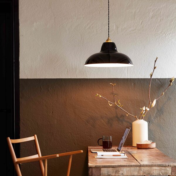 Závesné svietidlá Anglepoise, Original 1227 Brass Midi Wide, stmievateľné, Čierna, Obývacia izba, Kov, Dizajnový