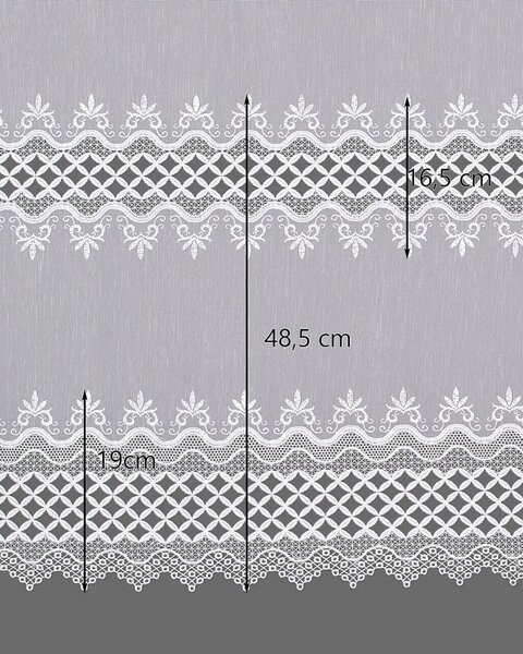 Záclona na riasiacej páske farba produktu biela látka polopriehľadný, zapletaná, vzorované