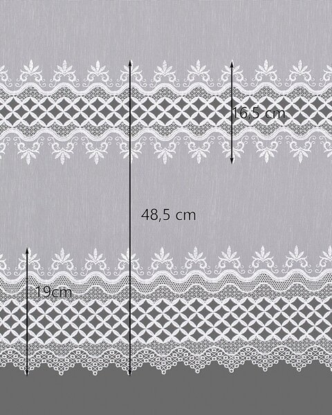 Záclona s riasením WAVE farba produktu biela látka polopriehľadný, zapletaná, vzorované