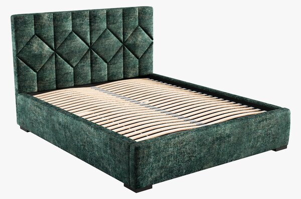 Čalúnená posteľ 160x200 cm Veggie 1 (zelená farebná). Vlastná spoľahlivá doprava až k Vám domov. 1036151