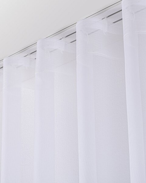 Záclona s riasením WAVE farba produktu biela látka polopriehľadný
