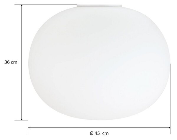 Stropné Lampa FLOS, GLO-BALL, stmievateľné, Biela, Obývacia izba, Sklo, Dizajnový