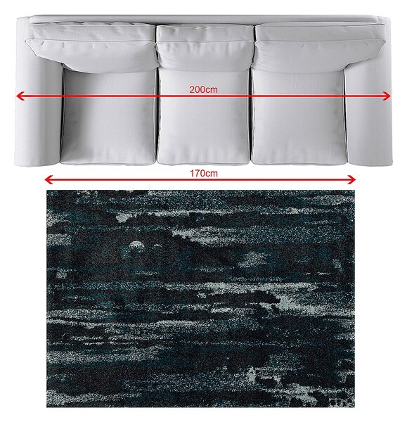 Koberec Softness near black/peacock blue 120x170cm