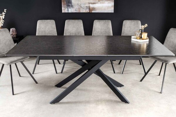 Rozťahovací keramický stôl Halia 160-200 cm mramor antracit