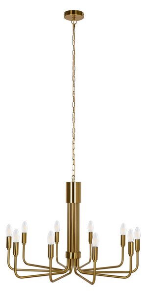 Lustre Lindby, Elanova, stmievateľné, Zlatá / Mosadz, Obývacia izba, Kov, Starožitný