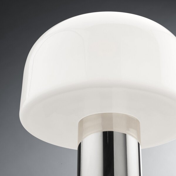 Stolové Lampa FLOS, Bellhop Glass T, stmievateľné, Biela, Obývacia izba, Sklo