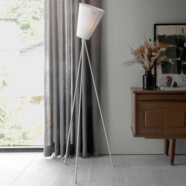 Stojacie Lampa Northern, Oslo Wood, stmievateľné, Biela, Obývacia izba, Tkanina / Textil, Dizajnový