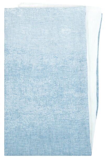 Ľanová deka / obrus Saari 145x200, modro-biela