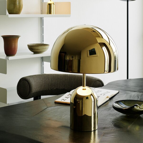 Stolové Lampa Tom Dixon, Bell, stmievateľné, Zlatá / Mosadz, Obývacia izba, Kov, Dizajnový