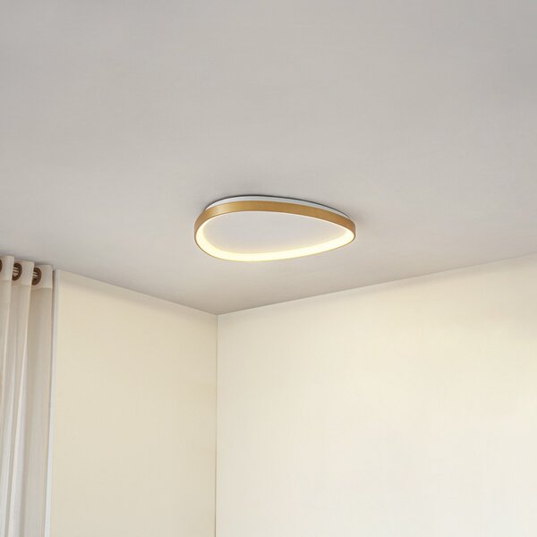 Stropné Lampa Lucande, Asken, stmievateľné, Zlatá / Mosadz, Obývacia izba, Hliník, Moderný