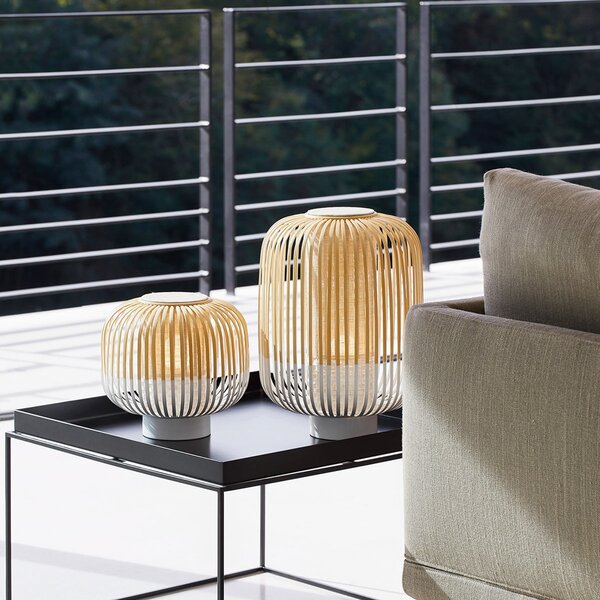 Stolové Lampa Forestier, Bamboo Light M, Biela, Obývacia izba, Bambus, Dizajnový