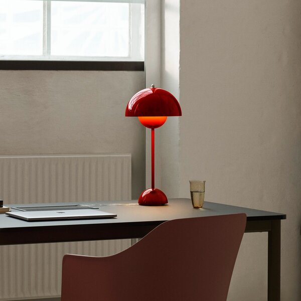 Stolové Lampa &Tradition, Flowerpot VP3, Červená, Obývacia izba, Kov, Dizajnový