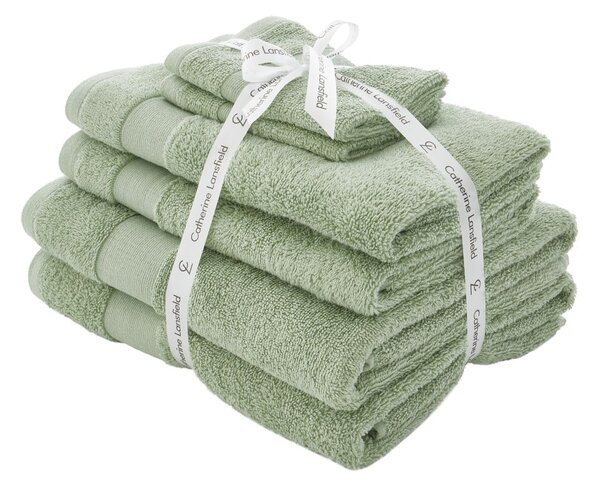 Zelené froté bavlnené uteráky a osušky v súprave 6 ks Anti–Bacterial – Catherine Lansfield