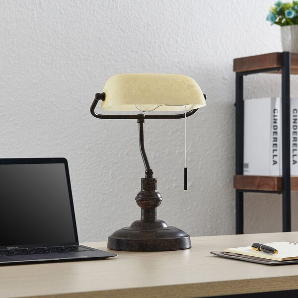 Stolové Lampa Lindby, Profina, Hnedá / Hrdzavá, Obývacia izba, Kov, Starožitný